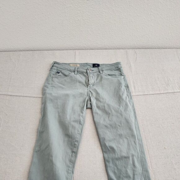 Adriano Goldschmied Jeans Women 27R Green The Stevie Ankle Slim Straight Stretch - Picture 2 of 16